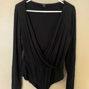 Plunging back body suit